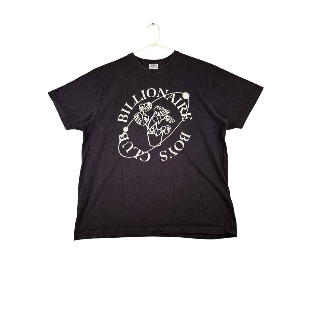 Billionaire‎ Boys Club Mens Black Monstera Plant Floral Graphic Tee Shirt Sz XXL